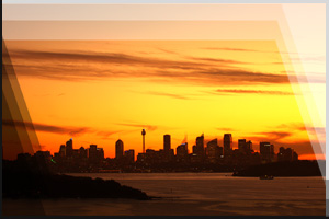 Cityfoto 16 - Australien, Sydney, Skyline, Stadtansicht im Sonnenuntergang