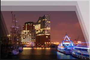 Cityfoto 22 - Hamburg, Hafen mit Elbphilharmonie bei Nacht