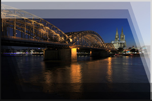 Cityfoto 55 - Kln, Dom, Hohenzollernbrcke bei Nacht