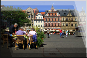 Fotografie Erfurt 13 - Rathausplatz, Cafe